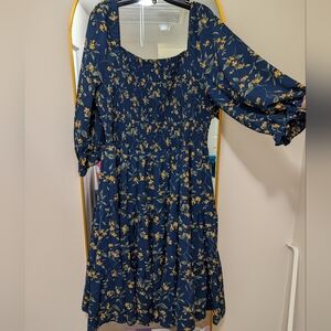 Baltic Born Navy and Mustard Floral Dress